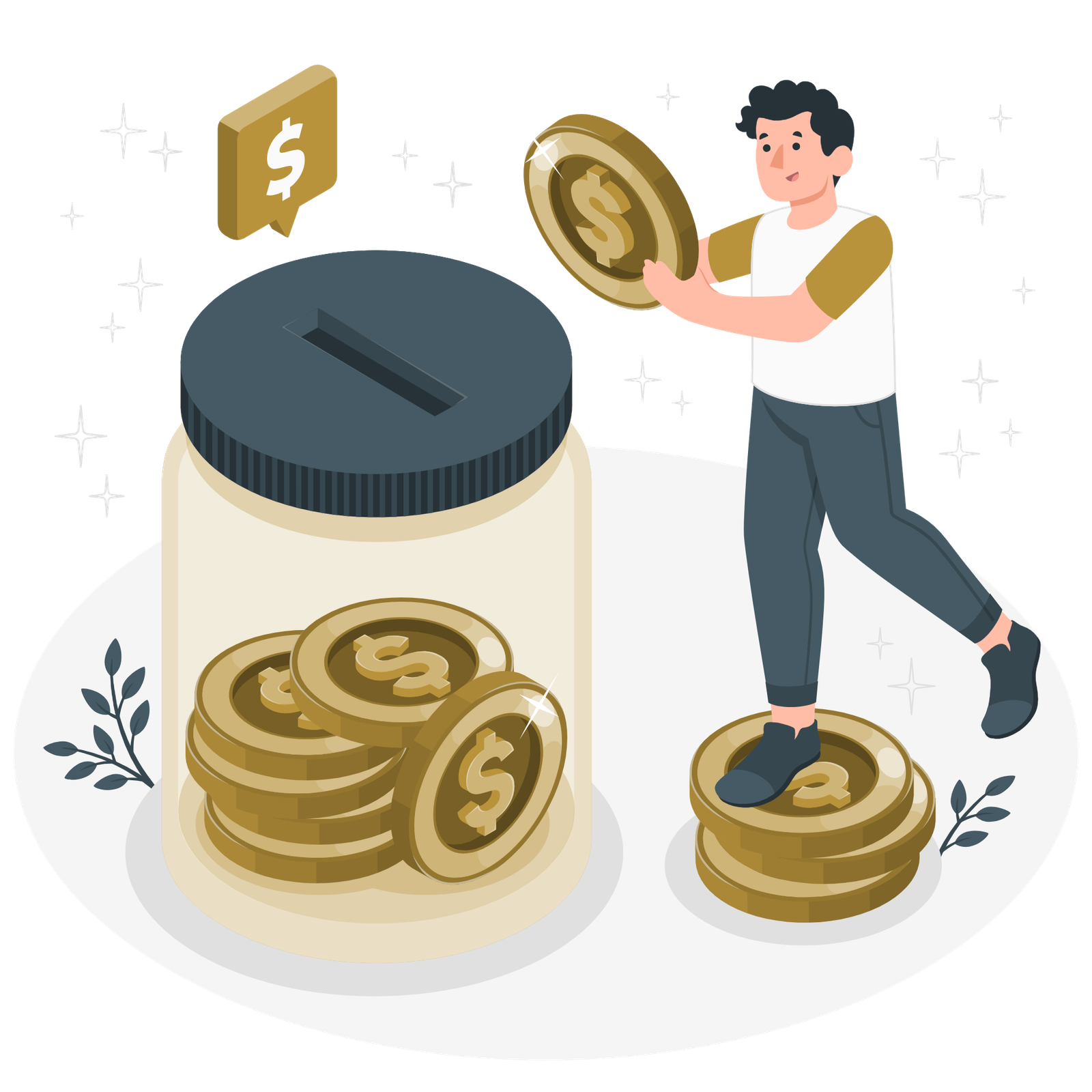 saving money and investing illustration